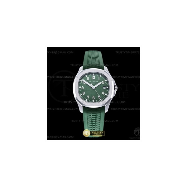 3KF V3 파텍필립 아쿠아넛 5186 그린다이얼 그린러버스트랩 Aquanaut 5168G 42mm SS 3KF 1:1 Best Edition Green Dial on Green Rubber Strap A324 Super Clone V2