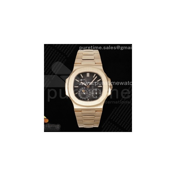 PPF V2 파텍필립 노틸러스 5712 로즈골드 그레이다이얼 스틸브레이슬릿 Nautilus 5712 RG PPF 1:1 Best Edition Brown Dial on RG Bracelet A240 Super Clone V2