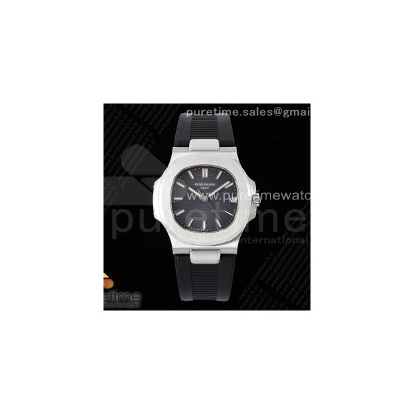 PPF V5 파텍필립 노틸러스 5711/1A 블루다이얼 블랙러버스트랩 Nautilus 5711/1A PPF 1:1 Best Edition Gray Textured Dial on Black Rubber Strap 324CS V5