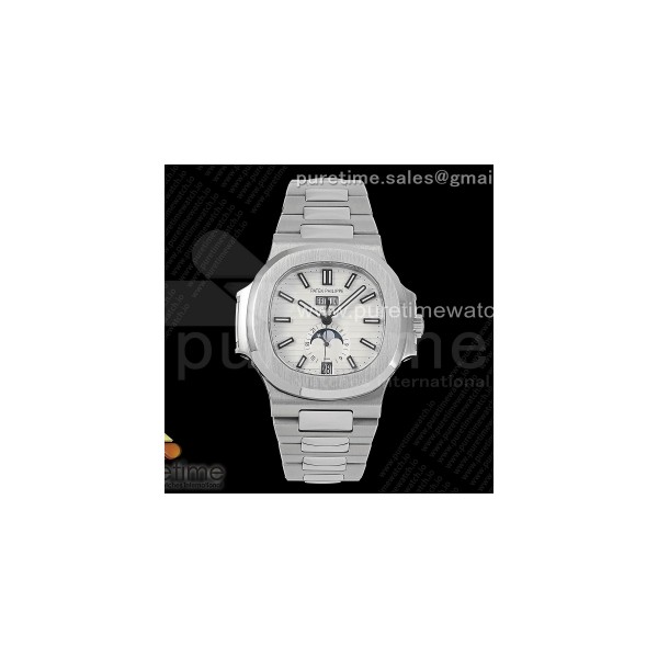 PPF 파텍필립 노틸러스 5726 화이트다이얼 스틸브레이슬릿 Nautilus 5726 Full Function SS PPF 1:1 Best Edition White Dial on SS Bracelet A324