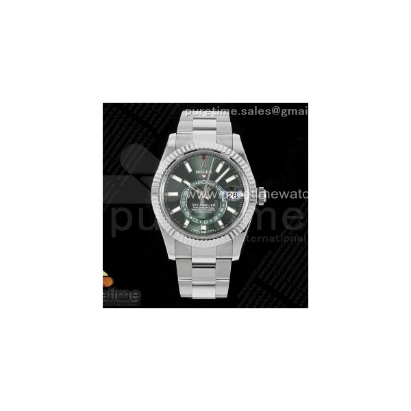 ZF 롤렉스 스카이드웰러 그린다이얼 스틸브레이슬릿 Sky-Dweller 326934 904L SS ZF 1:1 Best Edition Green Dial on SS Bracelet A2824