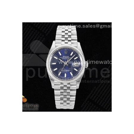 CLEANF 클린공장 롤렉스 데이저스트36 블루다이얼 쥬빌레브레이슬릿 DateJust 36 126234 Clean 1:1 Best Edition 904L Steel Blue Stick Dial on Jubilee Bracelet VR3235