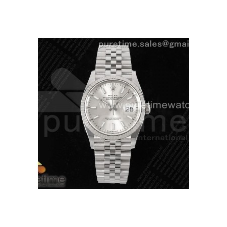 CLEANF 클린공장 롤렉스 데이저스트36 실버다이얼 쥬빌레스틸브레이슬릿 DateJust 36 126234 Clean 1:1 Best Edition 904L Steel Silver Stick Dial on Jubilee Bracelet VR3235