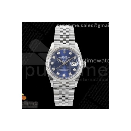 CLEANF 클린공장 롤렉스 데이저스트36 블루텐포인트다이얼 쥬빌레브레이슬릿 DateJust 36 126234 Clean 1:1 Best Edition 904L Steel Blue Diamonds Dial on Jubilee Bracelet VR3235