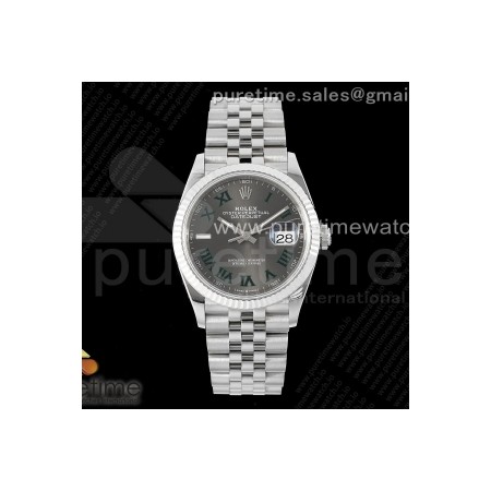 VSF 롤렉스 데이저스트36 그레이그린로만다이얼 쥬빌레브레이슬릿 데젓36 윔블던 DateJust 36 SS 116234 VSF 1:1 Best Edition 904L Steel Gray Green Roman Dial on Jubilee Bracelet VS3235